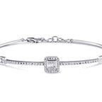 0,10 ct. Diamant Effekt Baguette Armreif