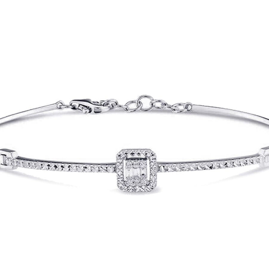 0,10 ct. Diamant Effekt Baguette Armreif