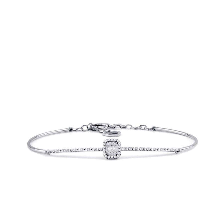 0,06 ct. Diamant Effekt Baguette Armreif