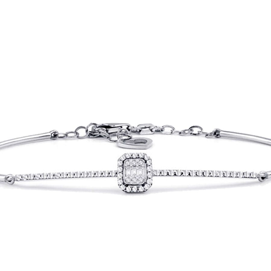 0.06 ct. Diamant Effekt Baguette Armreif