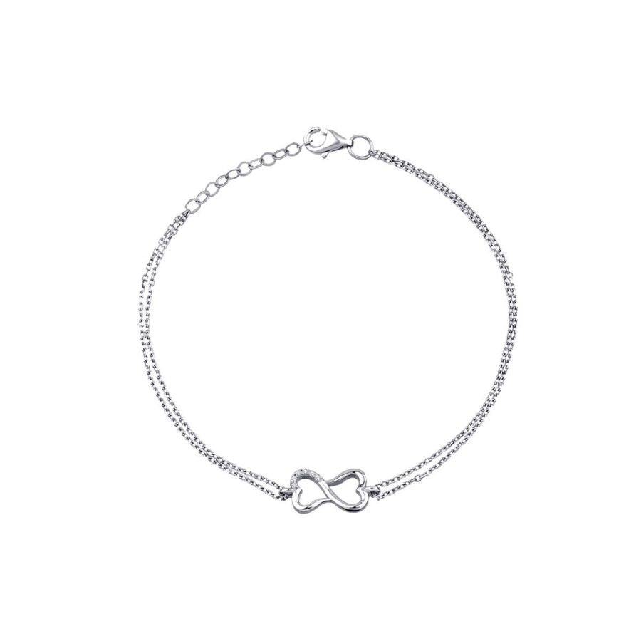 0,03 ct. Diamant Herz Unendlichkeits Armband