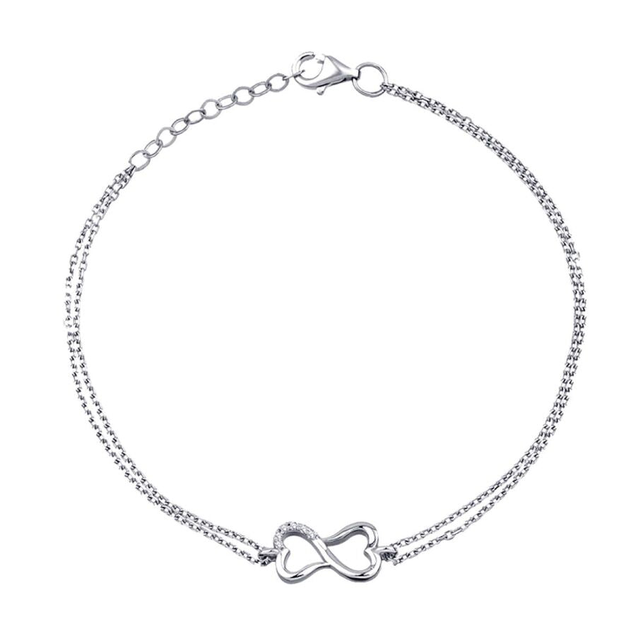 0,03 ct. Diamant Herz Unendlichkeits Armband
