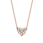 0,10 ct. Diamant Roségold Herz Halskette