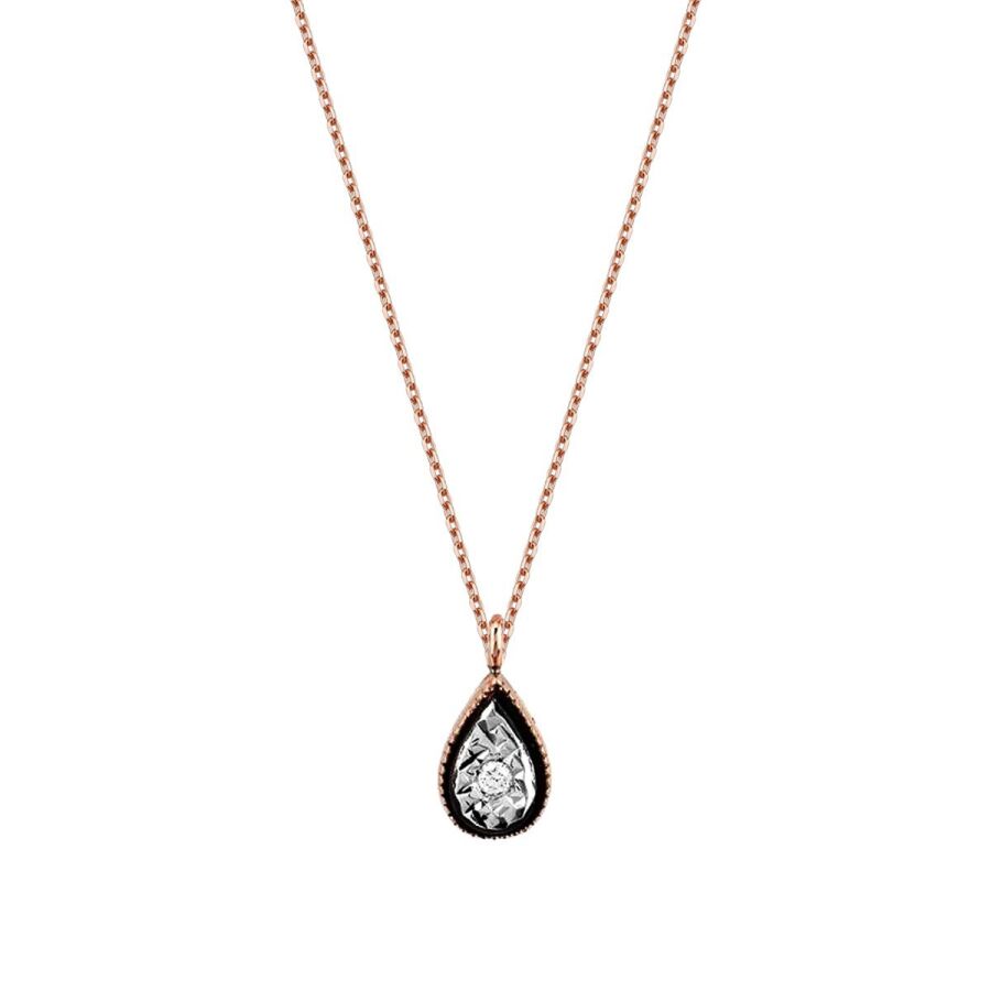 0,02 ct. Diamant Tropfen Halskette