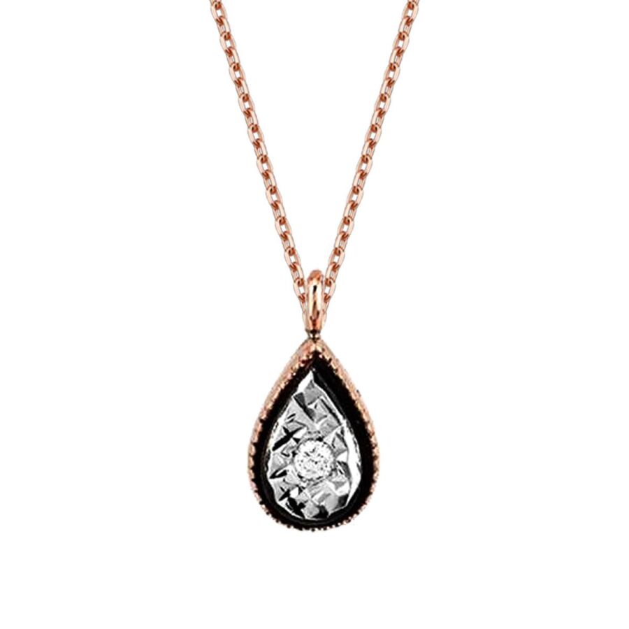 0,02 ct. Diamant Tropfen Halskette
