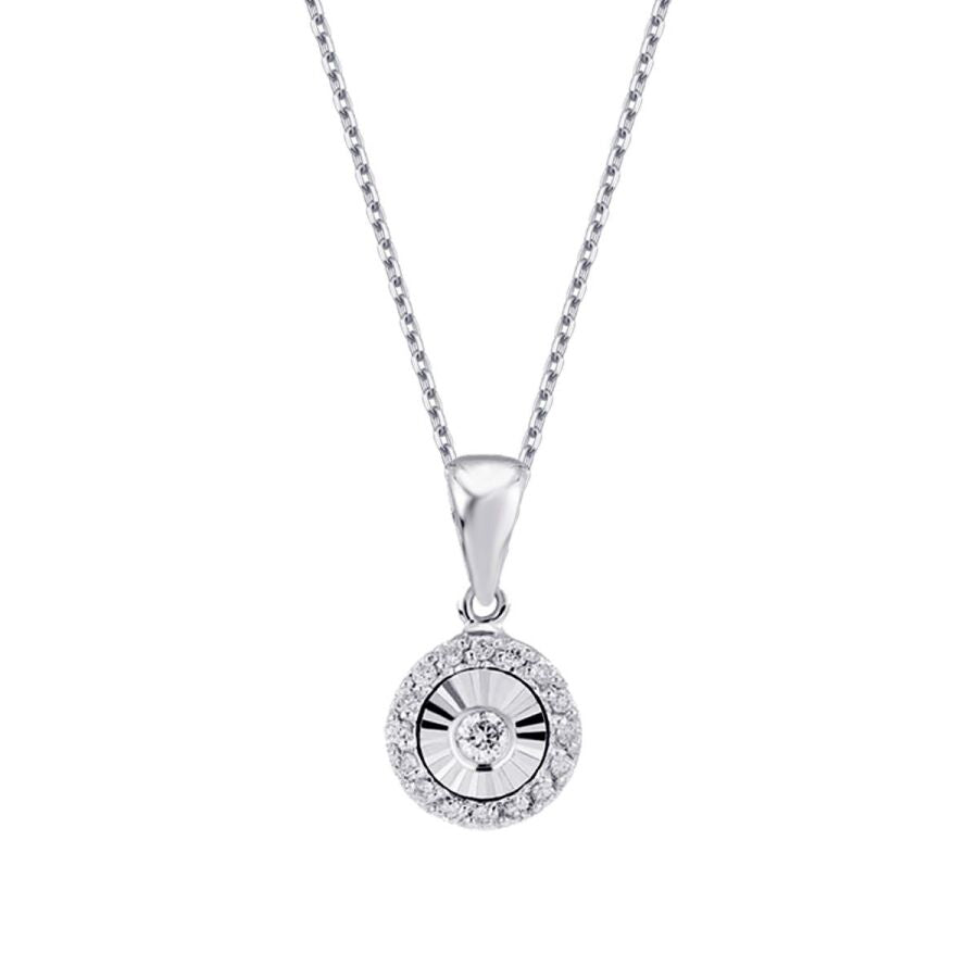 0,08 ct. Diamant Effekt Halskette