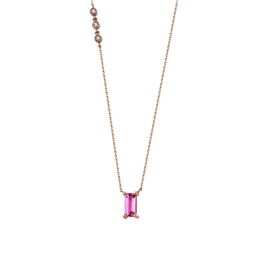 1.48 ct. Diamant Rosa Stein Halskette