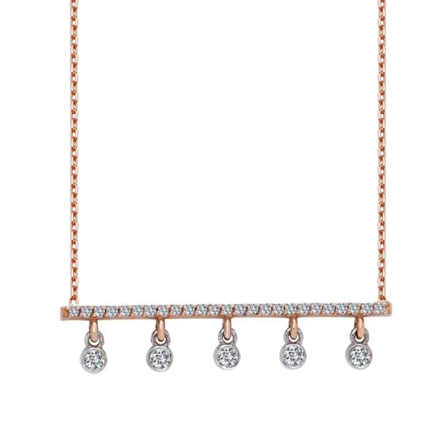 0,22 ct. Diamant Fünf-Stein Halskette