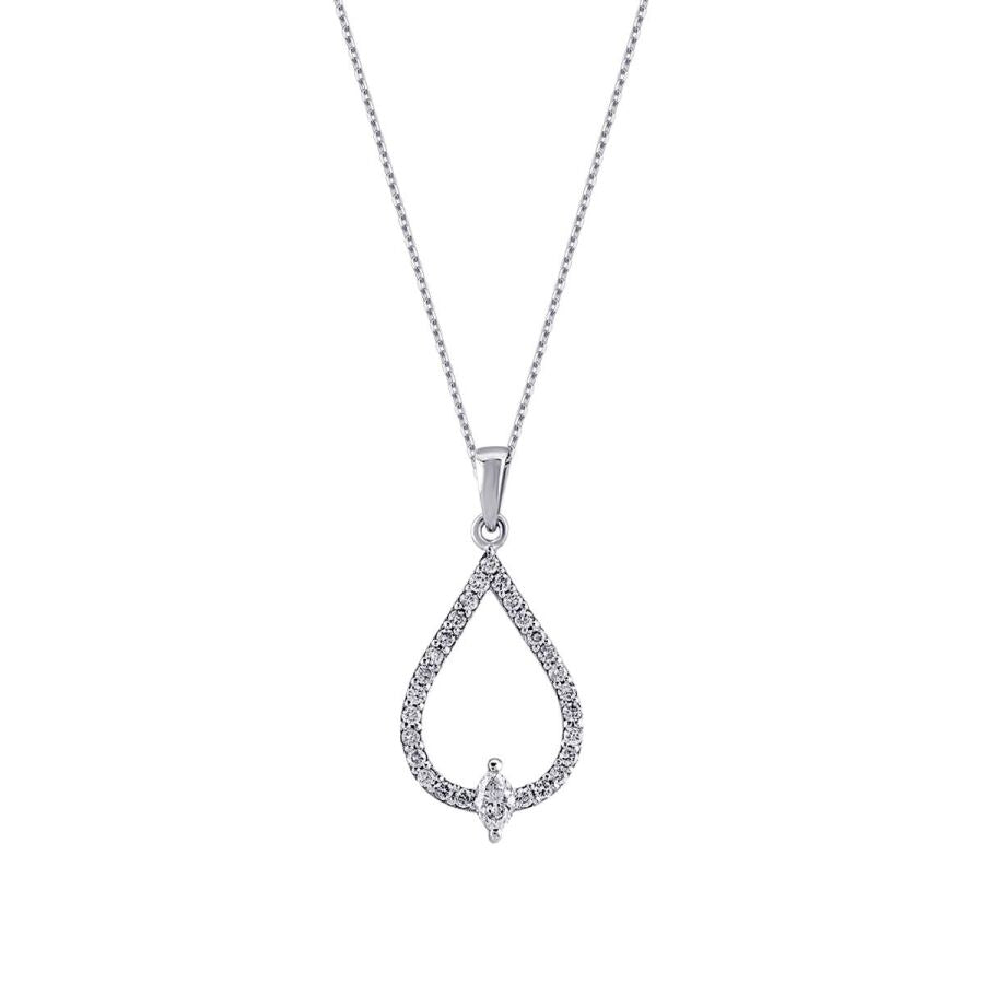 0.23 ct. Diamant Tropfen Halskette