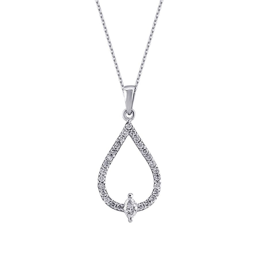 0.23 ct. Diamant Tropfen Halskette