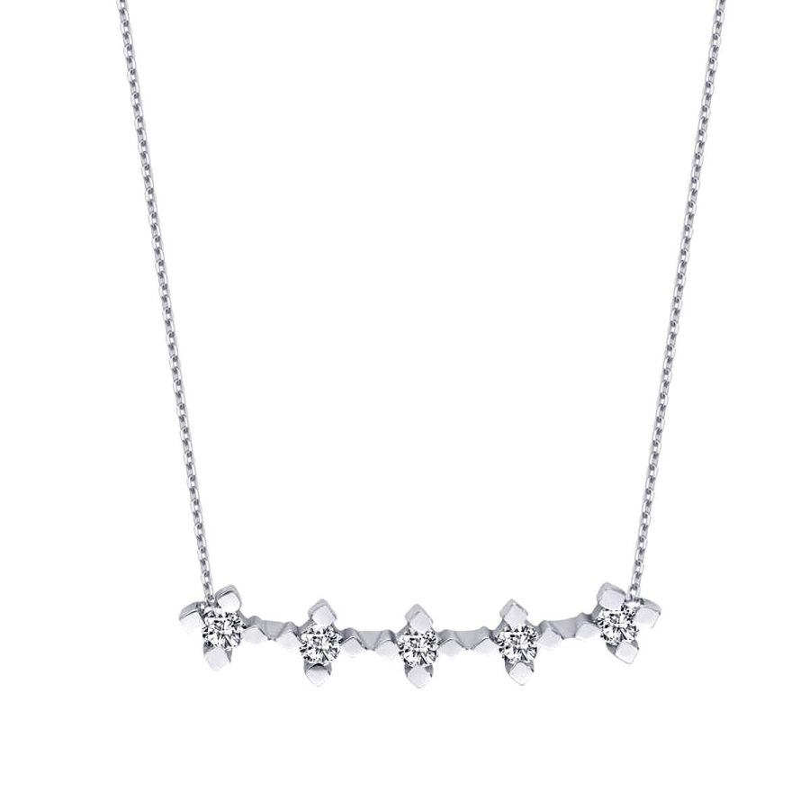 0,32 ct. Diamant Fünf-Stein Halskette