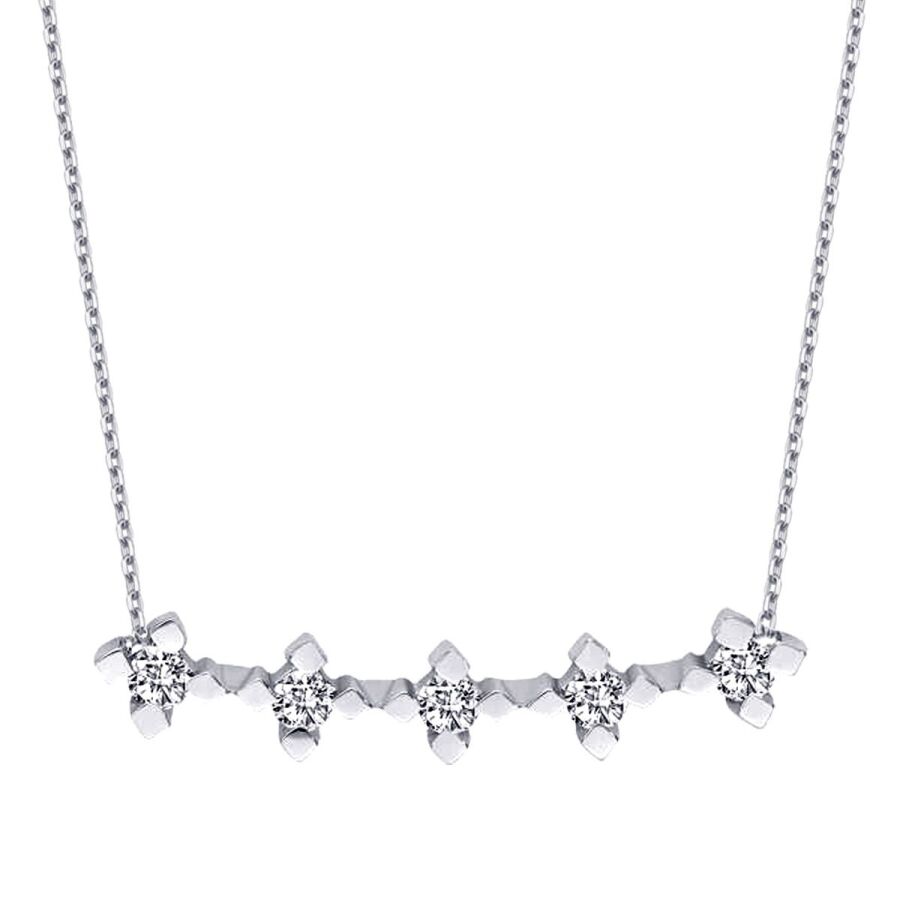 0,32 ct. Diamant Fünf-Stein Halskette