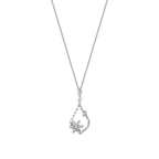0,63 ct. Diamant Blumen Baguette Halskette