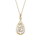 0,37 ct. Diamant Tropfen Baguette Halskette