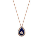 0,12 ct. Diamant Farbstein Tropfen Halskette