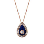 0,12 ct. Diamant Farbstein Tropfen Halskette