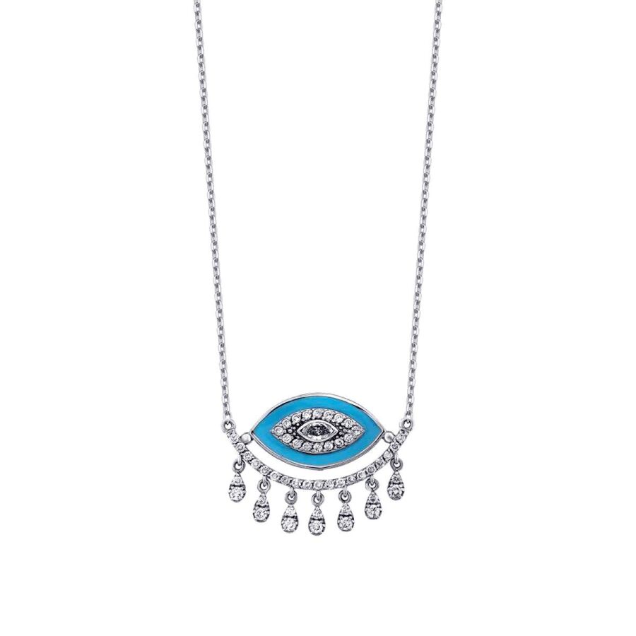 0.51 ct. Diamant Türkis-Auge Halskette