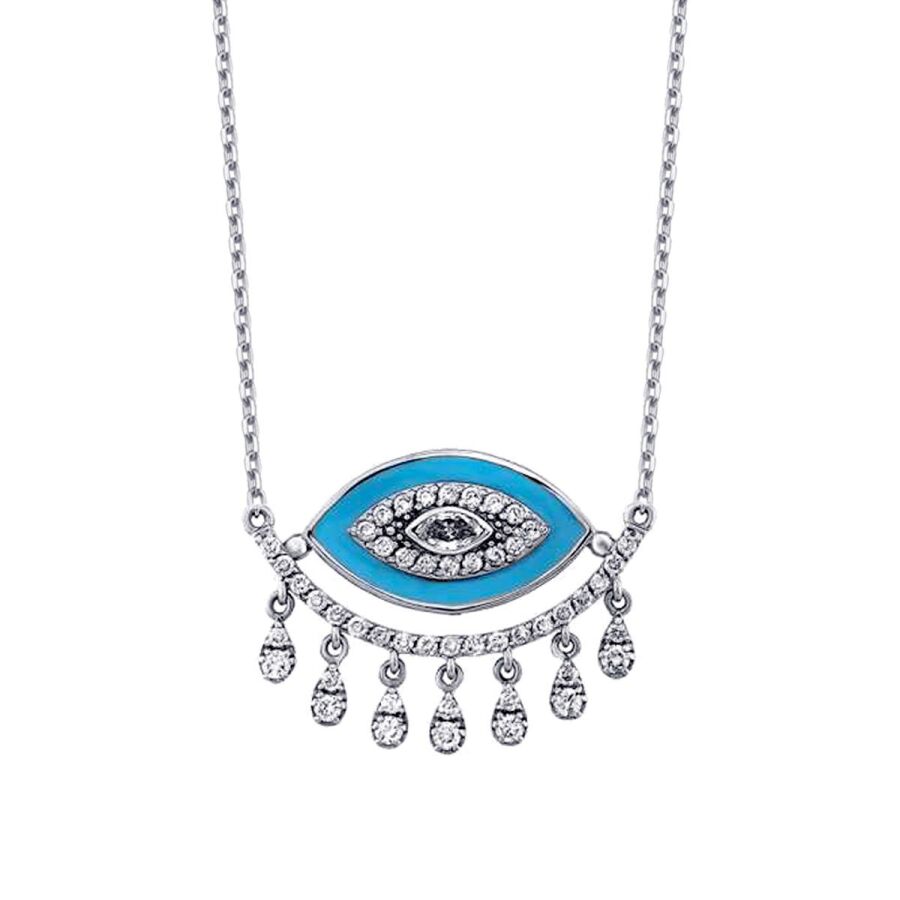 0.51 ct. Diamant Türkis-Auge Halskette