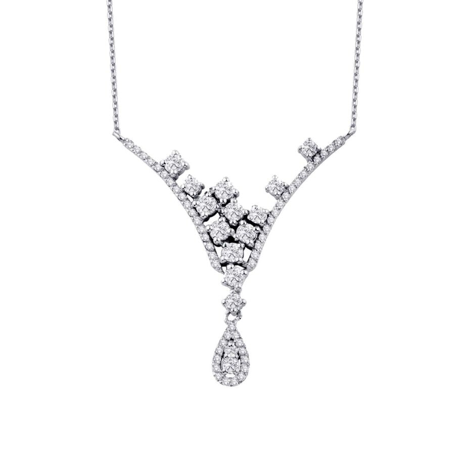 0.74 ct. Diamant Tropfen Halskette