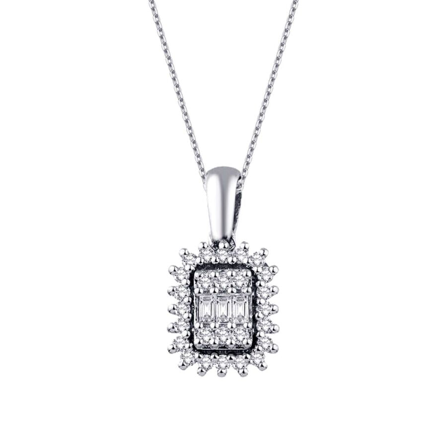 0.21 ct. Diamant Baguette Halskette