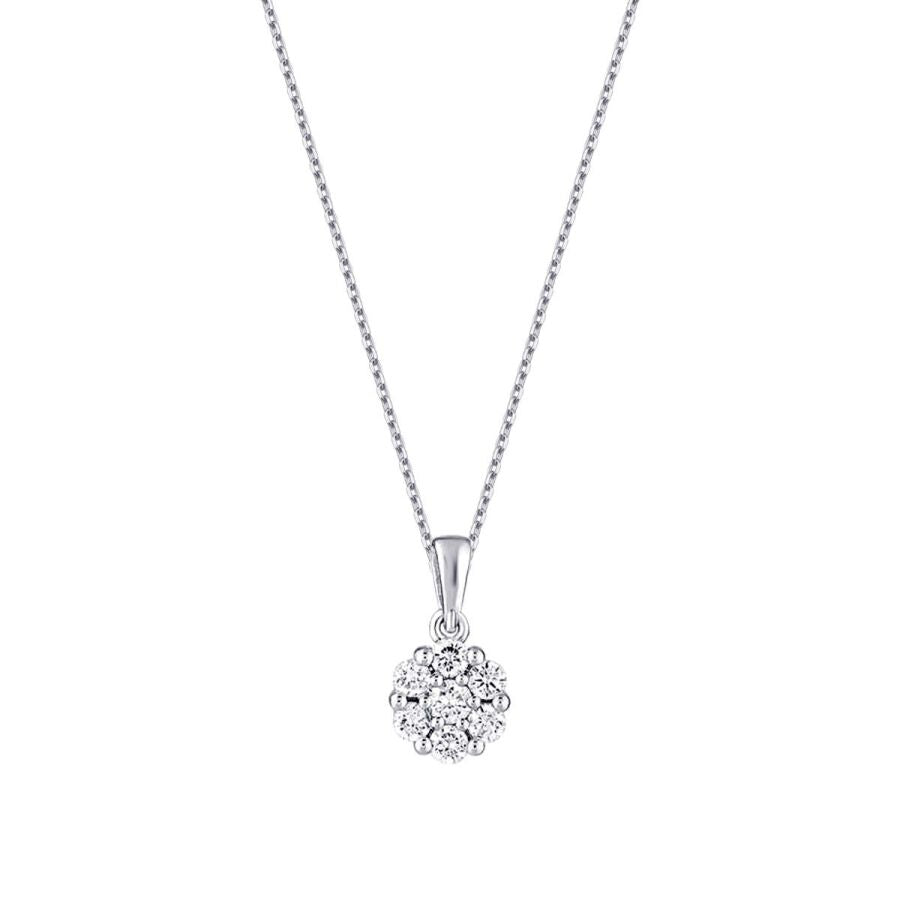 0.19 ct. Diamant Blumen Halskette