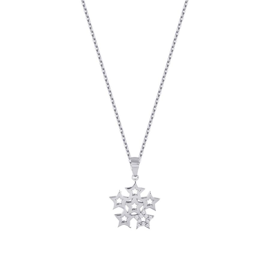 0,04 ct. Diamant Six Stern Halskette