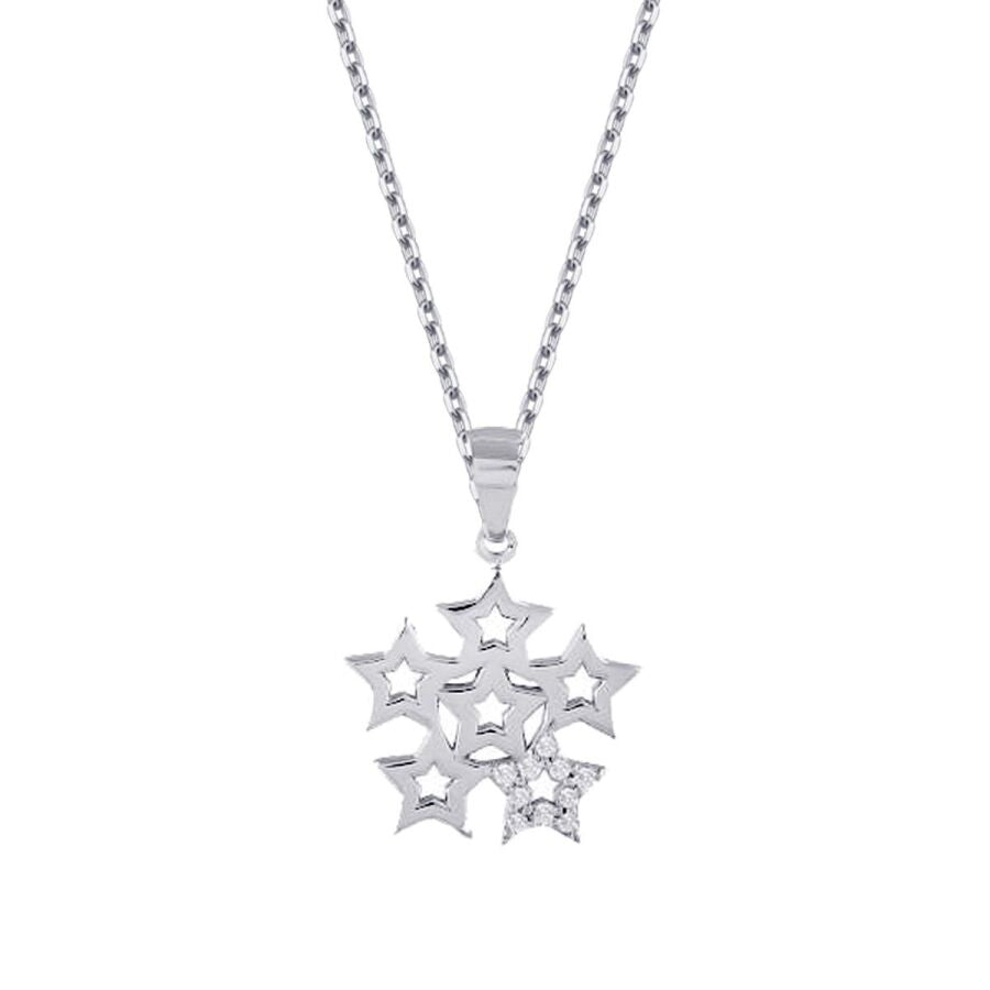 0,04 ct. Diamant Six Stern Halskette