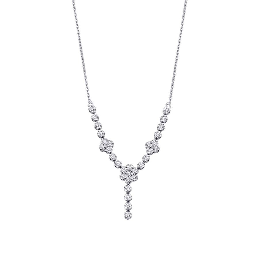0.22 ct. Diamant Trend Blumen Halskette