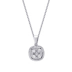0,21 ct. Diamant Halskette mit Effekt Rand und Steinbesatz
