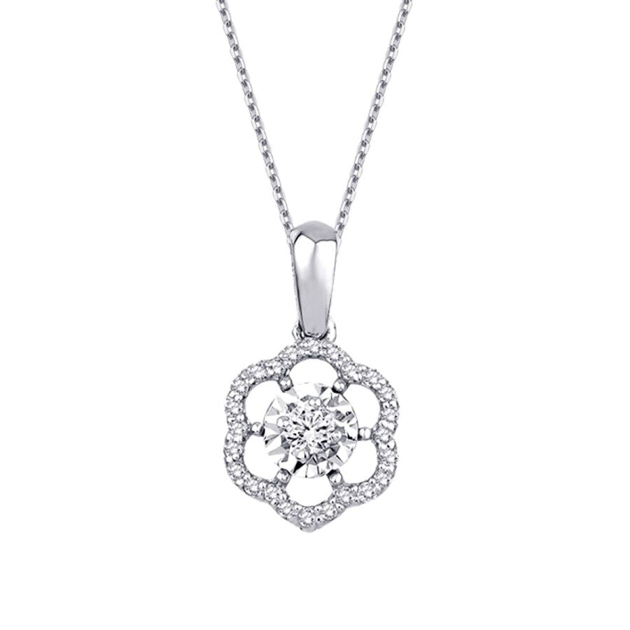 0,15 ct. Diamant Blumen Halskette