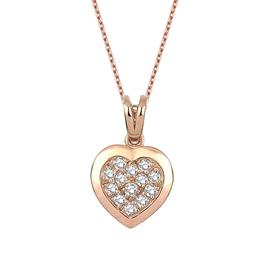 0,14 ct. Diamant Herz Trend Halskette