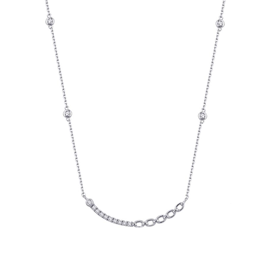 0,21 ct. Diamant Baguette Halskette