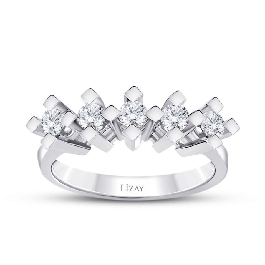 0.80 ct. Diamant Fünf-Stein Ring