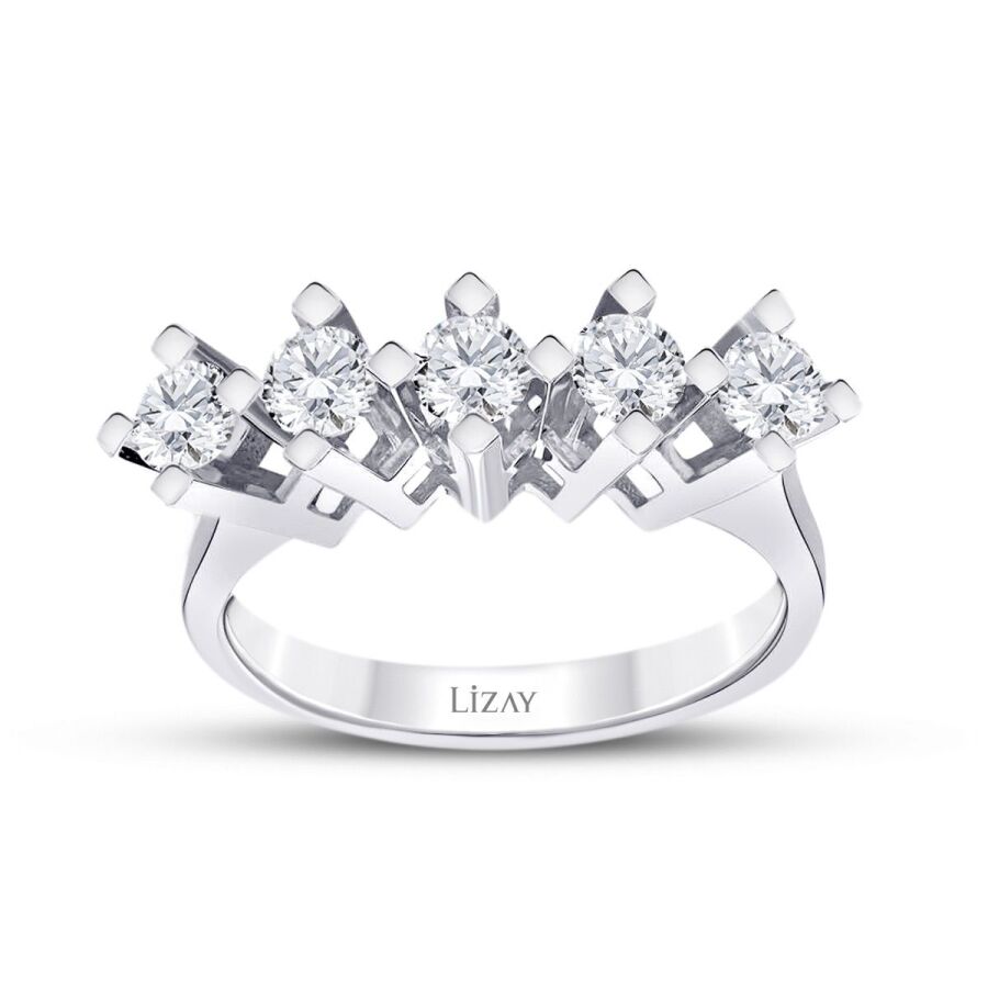 0.90 ct. Diamant Fünf-Stein Ring