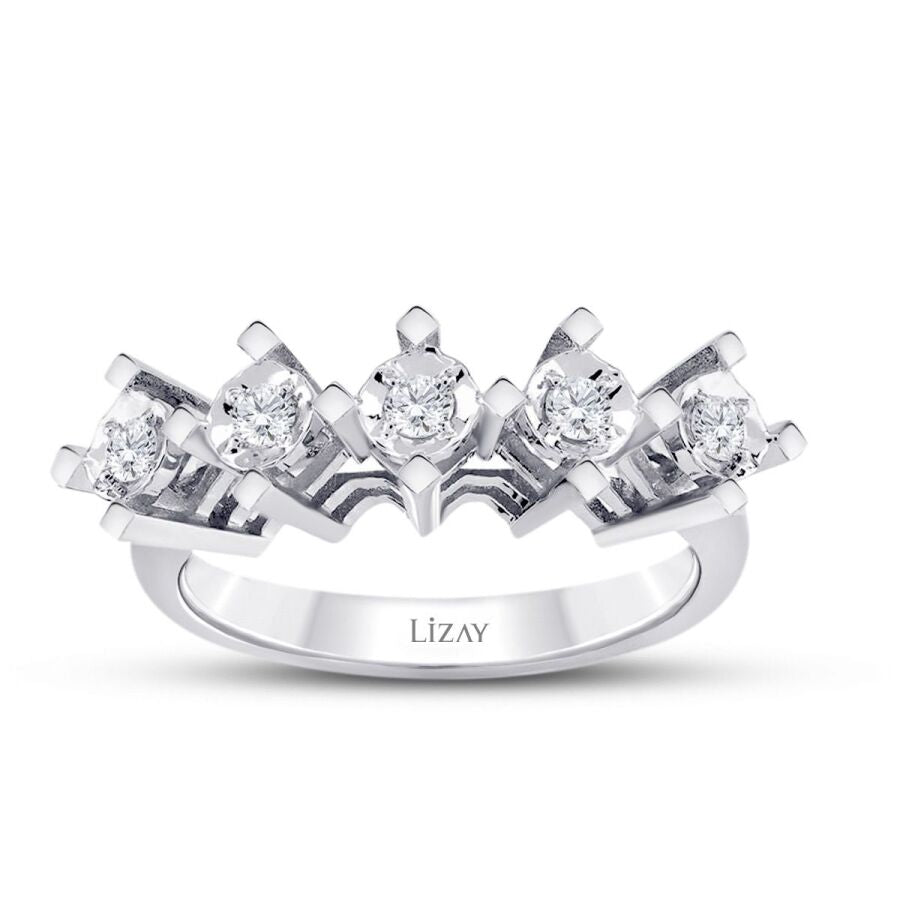 1,00 ct.-Stil Diamant-Effekt Fünf-Stein Ring