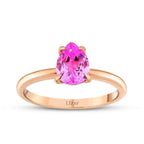 1,03 ct. Rosa Saphir Tropfen Ring