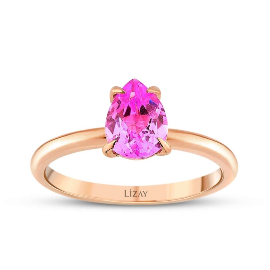 1.03 ct. Rosa Saphir Tropfen Ring