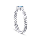 0,37 ct. Blauer Topas Smaragd Schliff Ring