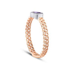 0.28 ct. Amethyst Smaragd Schliff Ring