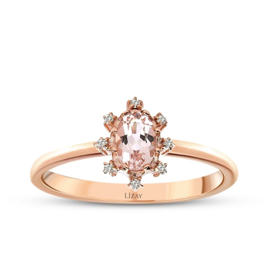 0.44 ct. Diamant Farbiger Stein Ring