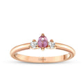 0.21 ct. Diamant Rosa Saphir Ring