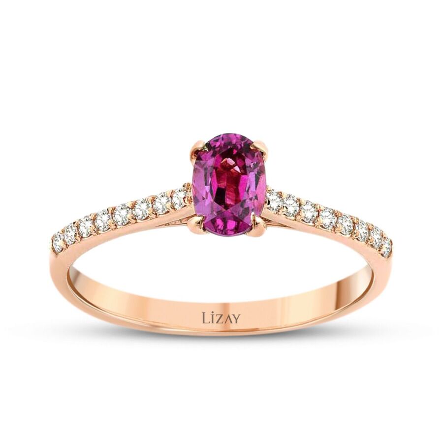 0.58 ct. Diamant Farbstein Ring