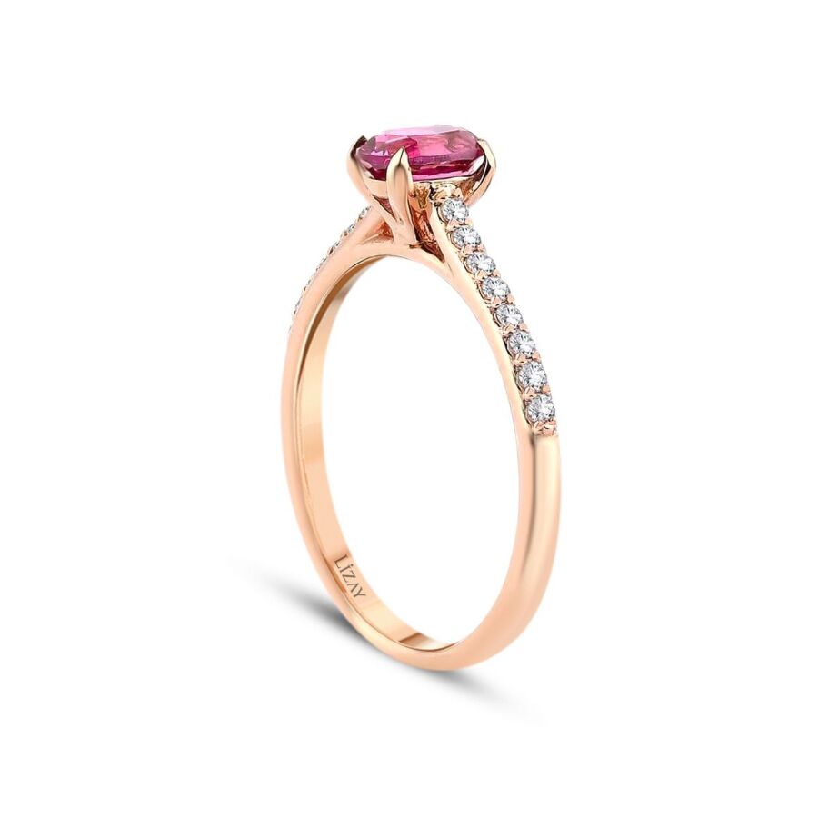 0,58 ct. Diamant Farbstein Ring