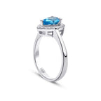 1,27 ct. Diamant Blauer Topas Ring