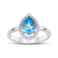 1,27 ct. Diamant Blauer Topas Ring