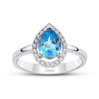 1,27 ct. Diamant Blauer Topas Ring