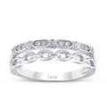 0,10 ct. Diamant Zweireihiger Halb-Memoire-Ring