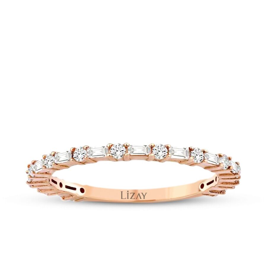 0.38 ct. Diamant Baguette Halb-Eternity Ring