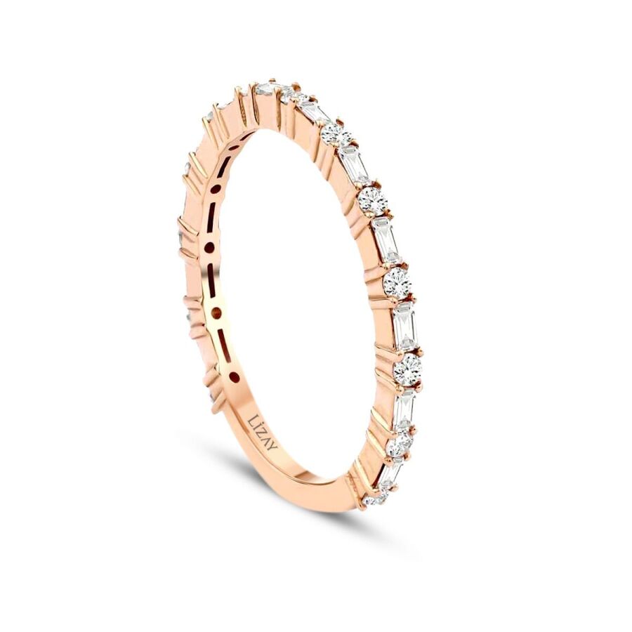 0,38 ct. Diamant Baguette Halb-Memoire-Ring