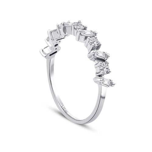 0,47 ct. Diamant Baguette Halb-Memoire-Ring